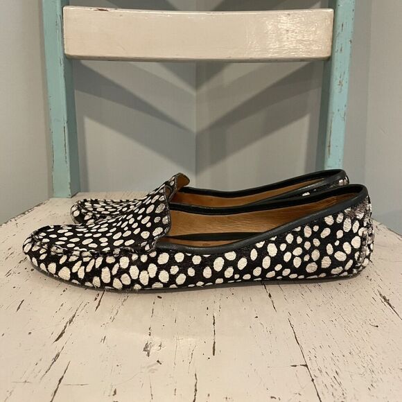 PATRICIA GREEN JILLIAN DRIVING MOCCASIN WOMENS SIZE 10M Hair Calf Cow READ DESC - Picture 3 of 11